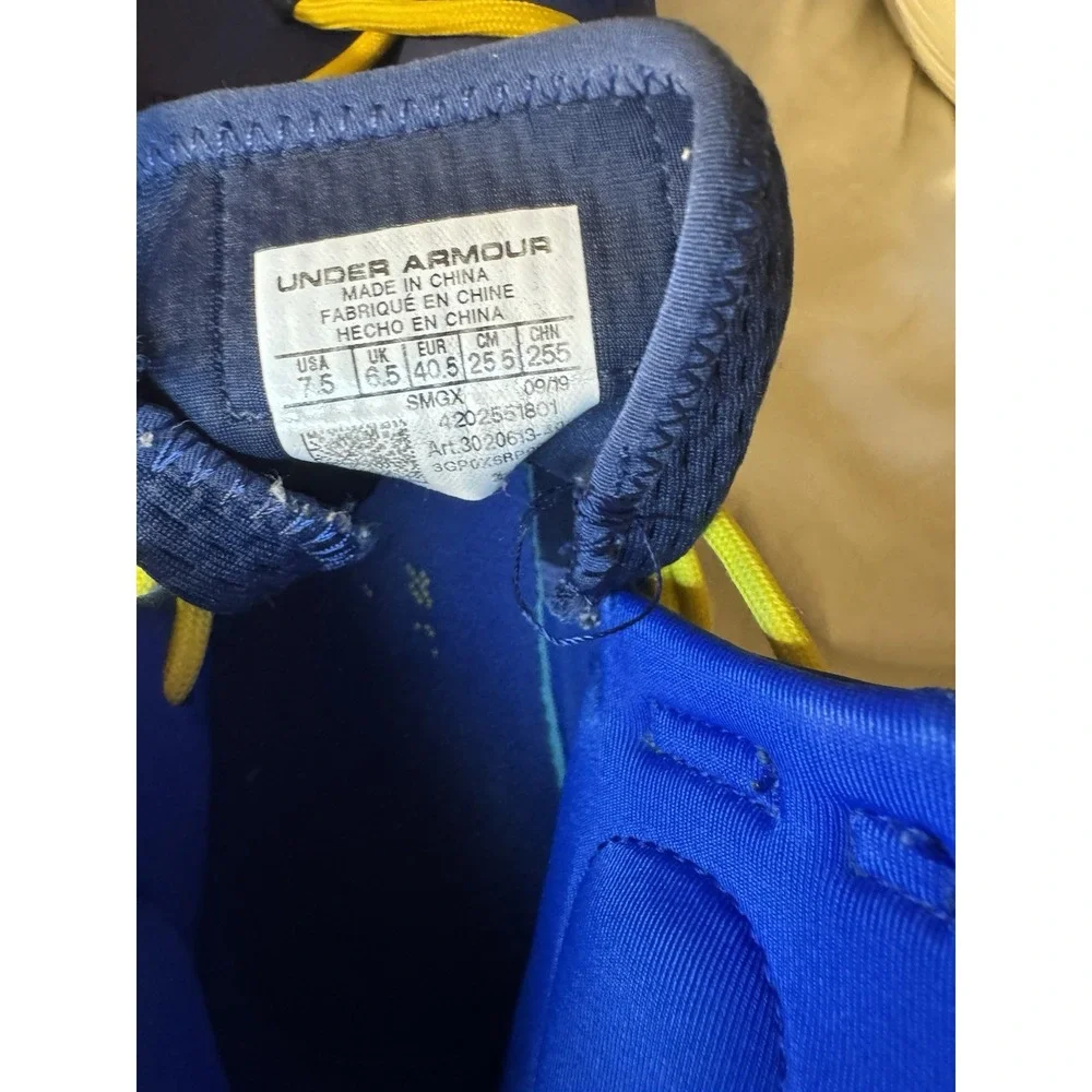 Under Armour Curry 3Zer0 II Blue Yellow Basketball Shoes Mens 7.5 UA‎ SC30